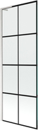 Mexen Next L Badewannenfaltwand 1-flügelig 70 x 150 cm, schwarzes Gitter, gebürsteter Nickel - 895-070-000-03-77-97