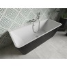 Mexen Volta freistehende, wandmontierte Badewanne 150 x 75 cm, weiß/schwarz, Überlauf chrom - 51131507575-01