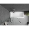 Mexen Next L Badewannenfaltwand 1-flügelig 80 x 150 cm, schwarzes Gitternetz, gebürsteter Nickel - 895-080-000-03-77-97