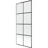 Mexen Next L Badewannenfaltwand 1-flügelig 80 x 150 cm, schwarzes Gitternetz, gebürsteter Nickel - 895-080-000-03-77-97
