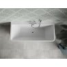 Mexen Volta freistehende, wandmontierte Badewanne 150 x 75 cm, weiß/schwarz, Überlauf chrom - 51131507575-01
