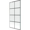 Mexen Next L Badewannenfaltwand 1-flügelig 90 x 150 cm, schwarzes Gitter, gebürsteter Nickel - 895-090-000-03-77-97