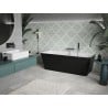 Mexen Volta freistehende an der Wand montierte Badewanne 170 x 75 cm, weiß/schwarz, Überlauf chrom - 51131707575-01