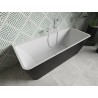 Mexen Volta freistehende wandnahe Badewanne 150 x 75 cm, weiß/schwarz, weißer Überlauf - 51131507575-20