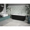 Mexen Volta freistehende wandnahe Badewanne 150 x 75 cm, weiß/schwarz, weißer Überlauf - 51131507575-20