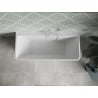 Mexen Volta freistehende wandnahe Badewanne 170 x 75 cm, weiß/schwarz, Überlauf weiß - 51131707575-20