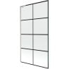 Mexen Next L Badewannenwand 1-flügelig 100 x 150 cm, schwarzes Gitter, gebürstetes Nickel - 895-100-000-03-77-97