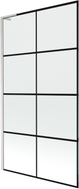 Mexen Next L Badewannenwand 1-flügelig 100 x 150 cm, schwarzes Gitter, gebürstetes Nickel - 895-100-000-03-77-97