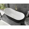 Mexen Montana freistehende Badewanne 180 x 80 cm, weiß/schwarz, Überlauf gold - 52011808075-50