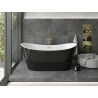 Mexen Montana freistehende Badewanne 180 x 80 cm, weiß/schwarz, Überlauf gold - 52011808075-50