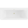 Mexen Volta freistehende Wandbadewanne 170 x 75 cm, weiß/schwarz, Überlauf gold gebürstet - 51131707575-55