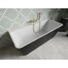 Mexen Volta freistehende Wandbadewanne 170 x 75 cm, weiß/schwarz, Überlauf gold gebürstet - 51131707575-55