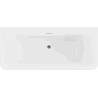 Mexen Volta freistehende, wandstehende Badewanne 150 x 75 cm, weiß/schwarz, Überlauf Roségold - 51131507575-60