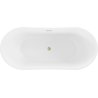 Mexen Montana freistehende Badewanne 180 x 80 cm, weiß/schwarz, Ablaufgarnitur gold gebürstet - 52011808075-55