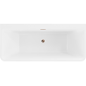 Mexen Volta freistehende an der Wand montierte Badewanne 170 x 75 cm, weiß/schwarz, Überlauf in Roségold - 51131707575-60