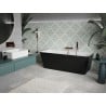 Mexen Volta freistehende an der Wand montierte Badewanne 170 x 75 cm, weiß/schwarz, Überlauf in Roségold - 51131707575-60