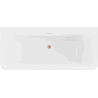 Mexen Volta freistehende wandnahe Badewanne 150 x 75 cm, weiß/schwarz, gebürstetes Kupfer Überlauf - 51131507575-65