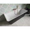 Mexen Volta freistehende wandmontierte Badewanne 170 x 75 cm, weiß/schwarz, gebürstetes Kupfer - 51131707575-65
