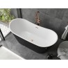 Mexen Montana freistehende Badewanne 180 x 80 cm, weiß/schwarz, Ablaufgarnitur gebürstetes Kupfer - 52011808075-65