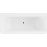 Mexen Volta freistehende an Wand montierte Badewanne 150 x 75 cm, weiß/schwarz, Überlauf gun gray gebürstet - 51131507575-66