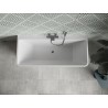 Mexen Volta freistehende Wandwanne 170 x 75 cm, weiß/schwarz, Überlauf gebürstet Gun Gray - 51131707575-66