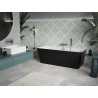 Mexen Volta freistehende an der Wand montierte Badewanne 170 x 75 cm, weiß/schwarz, Überlauf Gun Metal - 51131707575-95