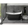 Mexen Montana freistehende Badewanne 180 x 80 cm, weiß/schwarz, schwarzer Überlauf - 52011808075-70
