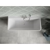 Mexen Volta freistehende an der Wand stehende Badewanne 170 x 75 cm, weiß/schwarz, Überlauf gebürstetes Nickel - 51131707575-97
