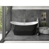 Mexen Montana freistehende Badewanne 180 x 80 cm, weiß/schwarz, Überlauf gebürsteter Nickel - 52011808075-97