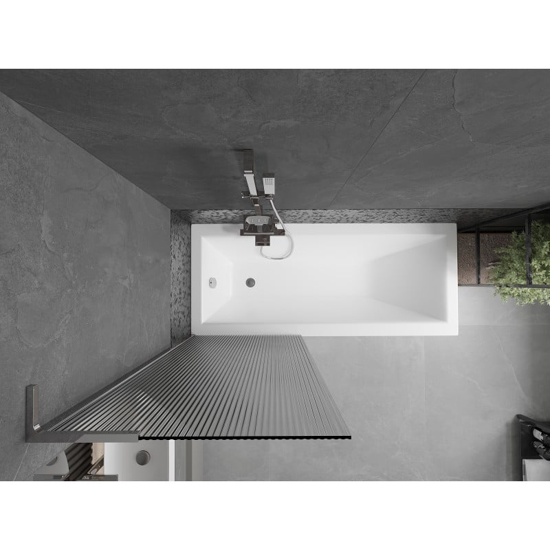 Mexen Next L Badewannenabtrennung 1-flügelig 70 x 150 cm, Streifen, Chrom - 895-070-000-03-09-01