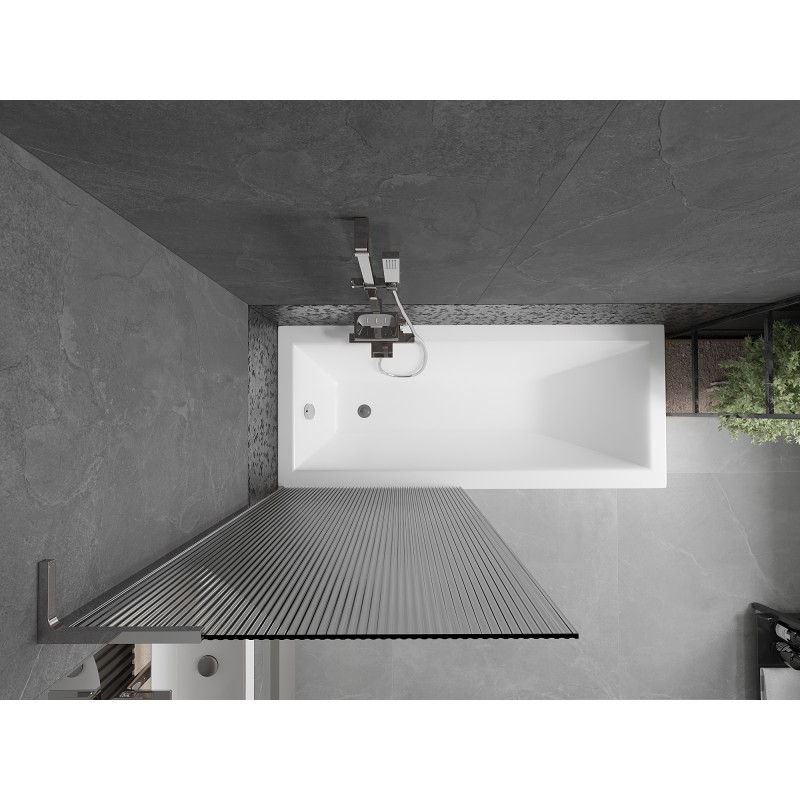 Mexen Next L Badewannenfaltwand 1-flügelig 80 x 150 cm, Streifen, Chrom - 895-080-000-03-09-01