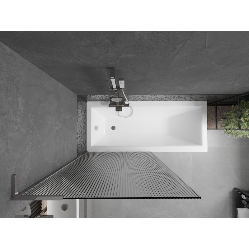 Mexen Next L Badewannenfaltwand 1-flügelig 90 x 150 cm, Streifen, Chrom - 895-090-000-03-09-01