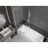 Mexen Next L Badewannenabtrennung 1-flügelig 50 x 150 cm, Streifen, Weiß - 895-050-000-03-09-20