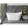 Mexen Montana freistehende Badewanne 180 x 90 cm, weiß, Überlauf gold - 52011809000-50