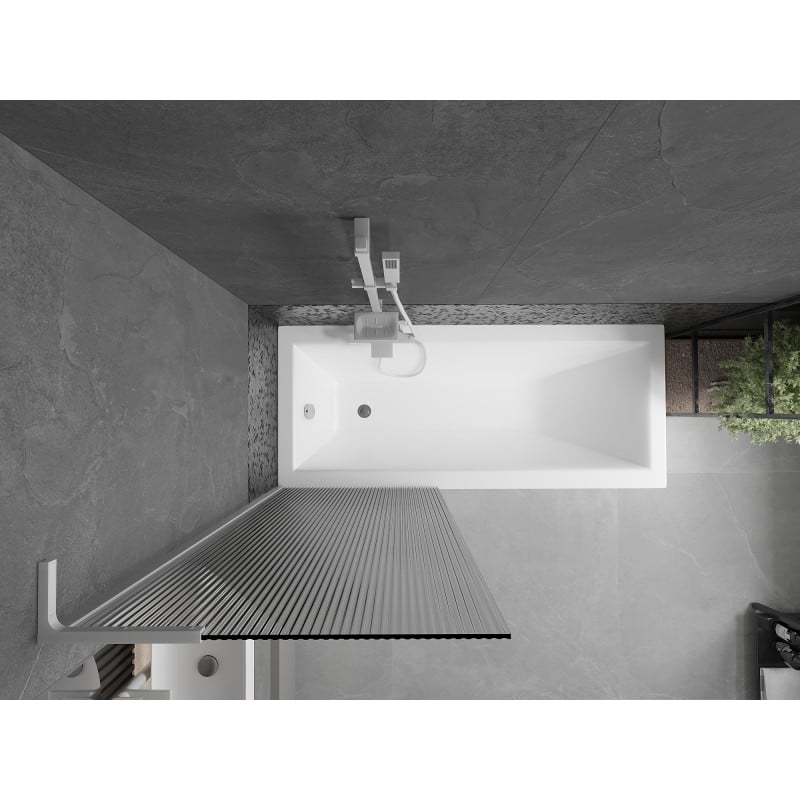 Mexen Next L Badewannenabtrennung 1-flügelig 70 x 150 cm, gestreift, weiß - 895-070-000-03-09-20