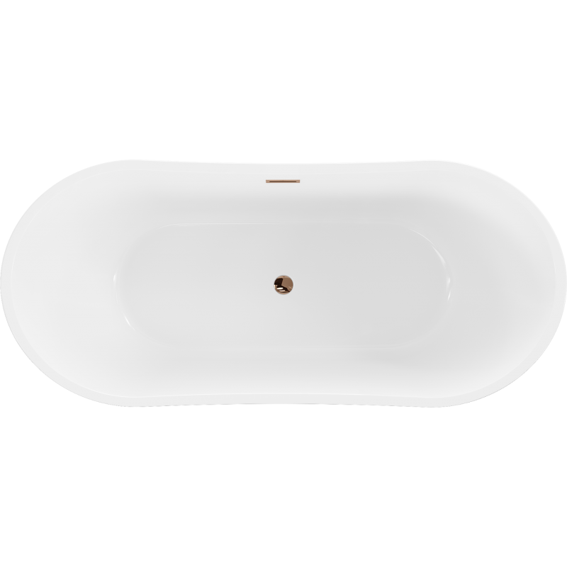 Mexen Montana freistehende Badewanne 180 x 90 cm, weiß, Überlauf Roségold - 52011809000-60