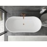 Mexen Montana freistehende Badewanne 180 x 90 cm, weiß, Überlauf Roségold - 52011809000-60