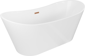 Mexen Montana freistehende Badewanne 180 x 90 cm, weiß, Überlauf gebürstetes Kupfer - 52011809000-65