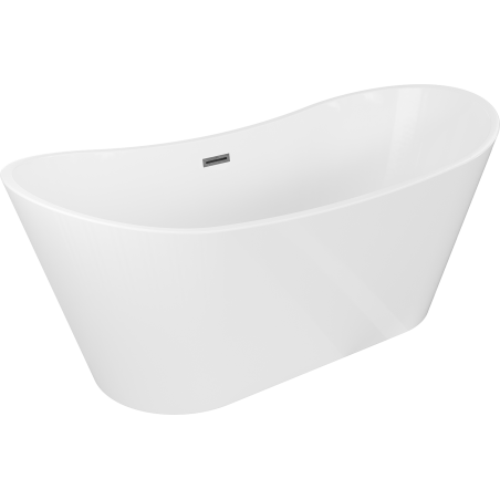 Mexen Montana freistehende Badewanne 180 x 90 cm, weiß, Überlauf Gun Gray gebürstet - 52011809000-66