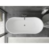 Mexen Montana freistehende Badewanne 180 x 90 cm, weiß, Überlauf Gun Metal - 52011809000-95
