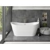 Mexen Montana freistehende Badewanne 180 x 90 cm, weiß, Überlauf gebürstetes Nickel - 52011809000-97