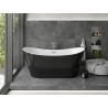Mexen Montana freistehende Badewanne 180 x 90 cm, weiß/schwarz, Überlauf Chrom - 52011809075-01