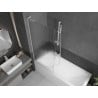 Mexen Next L Duschwand für Badewanne 1-flügelig 80 x 150 cm, gestreift, weiß - 895-080-000-03-09-20