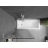 Mexen Next L Duschwand für Badewanne 1-flügelig 80 x 150 cm, gestreift, weiß - 895-080-000-03-09-20
