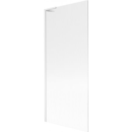 Mexen Next L Duschwand für Badewanne 1-flügelig 80 x 150 cm, gestreift, weiß - 895-080-000-03-09-20