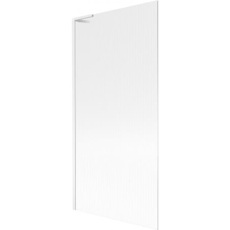 Mexen Next L Badewannenfaltwand 1-flügelig 90 x 150 cm, Streifen, Weiß - 895-090-000-03-09-20