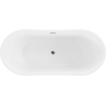 Mexen Montana freistehende Badewanne 180 x 90 cm, weiß/schwarz, Überlauf gold - 52011809075-50