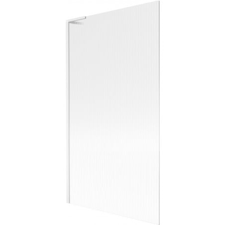 Mexen Next L Badewannenfaltwand 1-flügelig 100 x 150 cm, Streifen, weiß - 895-100-000-03-09-20