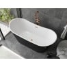 Mexen Montana freistehende Badewanne 180 x 90 cm, weiß/schwarz, Überlauf Roségold - 52011809075-60