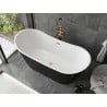 Mexen Montana freistehende Badewanne 180 x 90 cm, weiß/schwarz, Überlauf gebürstetes Kupfer - 52011809075-65